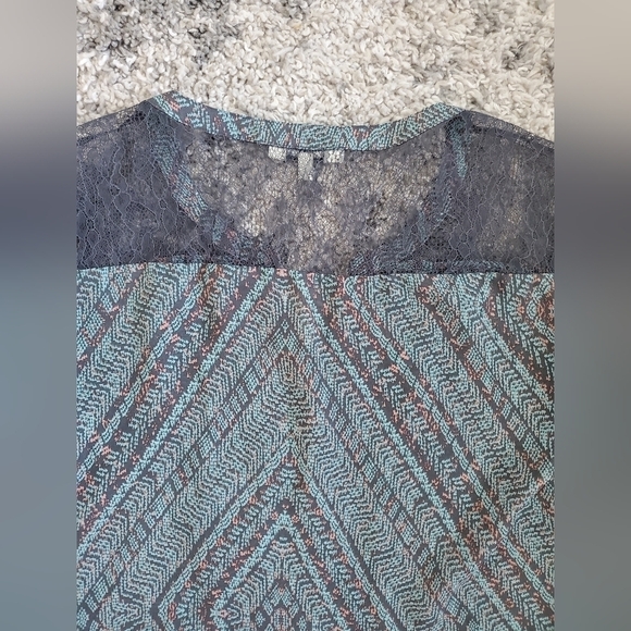 Bundle Only: Daniel Rainn Women S Sleeveless Boho Chiffon Split Teal Print Top.‎ - Picture 9 of 10